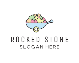 Colorful Stone Wheelbarrow  logo design