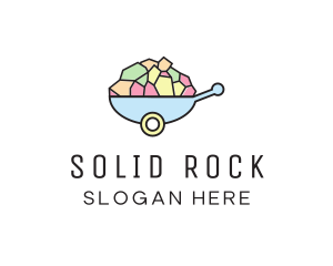 Stone - Colorful Stone Wheelbarrow logo design