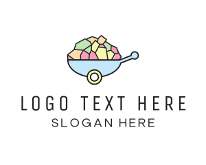 Moving - Colorful Stone Wheelbarrow logo design