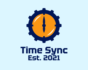 Machinery Industrial Clock  logo design