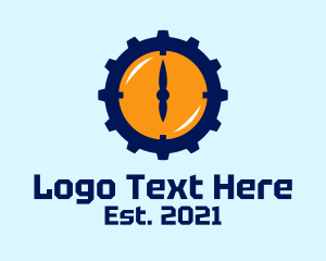 Cogwheel - Machinery Industrial Clock logo design