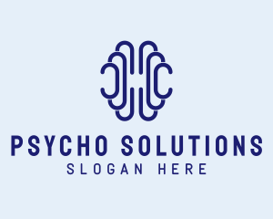 Psycho - Abstract Minimalist Brain logo design