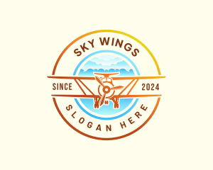 Airplane Aviation Sky logo design