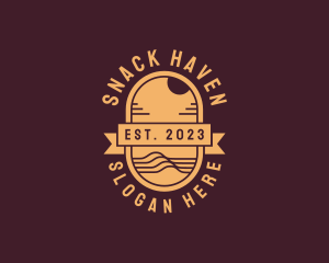 Sunset Hipster Vacation logo design