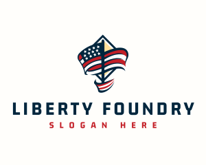 American Patriotic Flag logo design