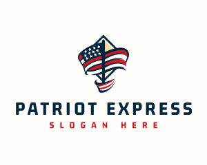 American Patriotic Flag logo design