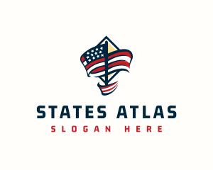 American Patriotic Flag logo design