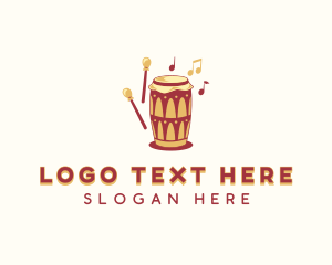 Drummer - African Percussion Drum logo design