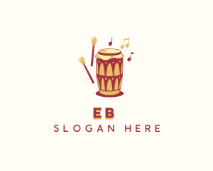 African Percussion Drum Logo