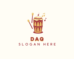 African Percussion Drum Logo