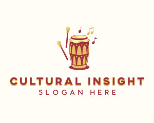 African Percussion Drum logo design