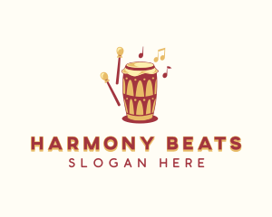 Drummer - African Percussion Drum logo design