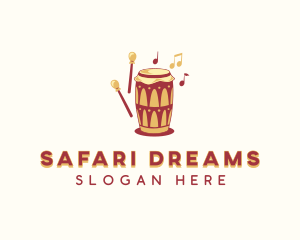 African - African Percussion Drum logo design