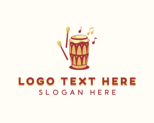 Traditional - African Percussion Drum logo design