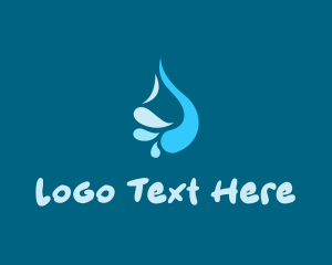 Raining - Abstract Liquid Water logo design