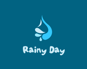 Raining - Abstract Liquid Water logo design