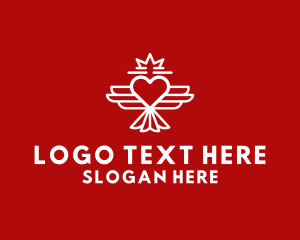 Lover - Flying Royal Heart logo design