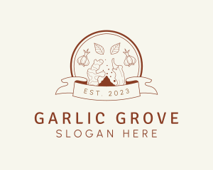 Garlic - Spices Condiments Vegetarian logo design
