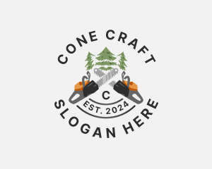 Tree Logging Chainsaw logo design