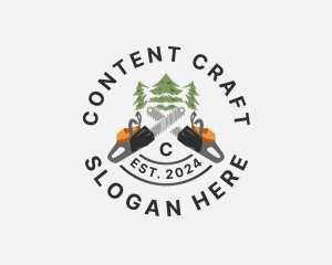 Tree Logging Chainsaw logo design