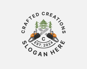 Tree Logging Chainsaw logo design