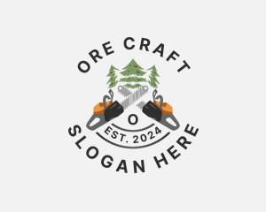 Tree Logging Chainsaw logo design