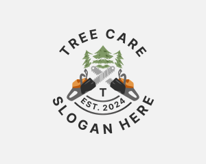 Tree Logging Chainsaw logo design