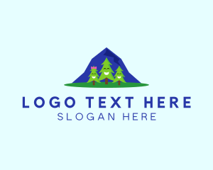 Mountain - Happy Pine Trees logo design