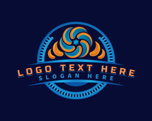 Cog - Fan Hvac Heating Cooling logo design