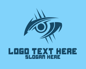 Look - Blue Gamer Eye Slash logo design