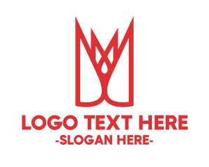 Red Sharp Crown logo design
