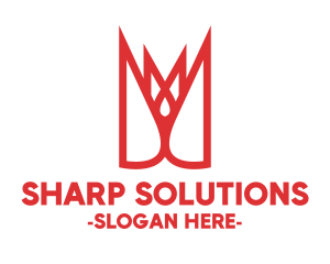 Sharp - Red Sharp Crown logo design