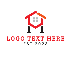 Red Hexagon - Hexagon House Letter H logo design