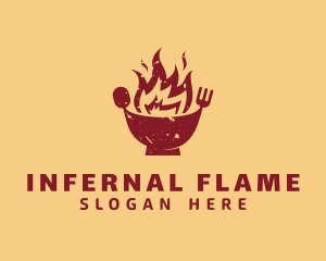 Flame Cutlery Bowl logo design