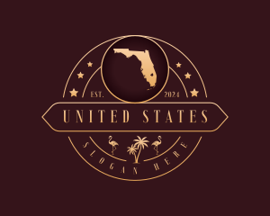 Florida Map Tourism logo design