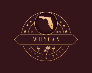 Florida Map Tourism logo design