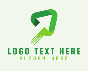 Technology - Green Digital Technology Arrow logo design