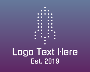 High Tech - Minimalist Dot Rocket logo design