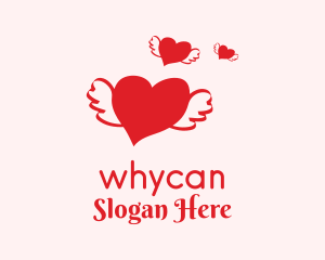 Romantic Flying Heart  Logo
