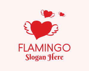 Flying - Romantic Flying Heart logo design