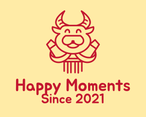 Joyful - Festive Ox Head logo design