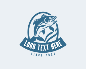 Fisheries - Trout Fish Fisherman logo design