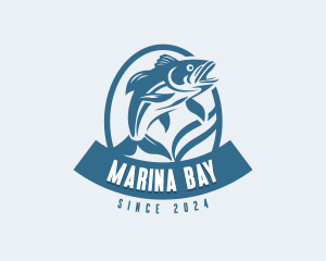 Trout Fish Fisherman logo design