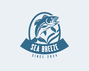 Trout Fish Fisherman logo design