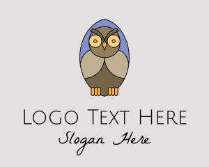 Big Eyes - Nocturnal Owl Bird logo design