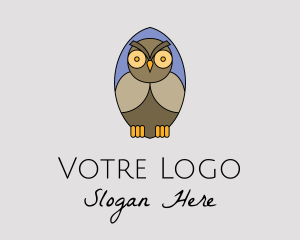 Nocturnal Owl Bird  Logo