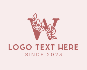 Pink - Vine Boutique Letter W logo design
