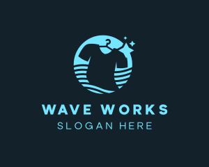 Wave Shirt Cleaning logo design