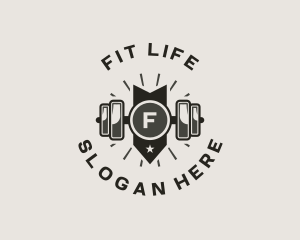 Gym Barbell Fitness logo design