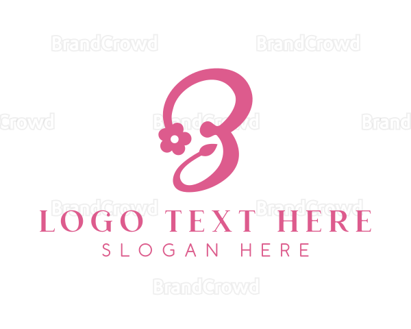 Pink Flower B Stroke Logo